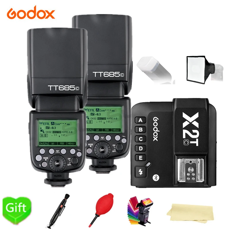 Красный Godox TT685-C/N/S/F/O 2,4G HSS ttl Беспроводная вспышка+ X2T-C/N/S/F/O триггер для камеры Canon Nikon sony Fujifilm Olympus - Цвет: Красный