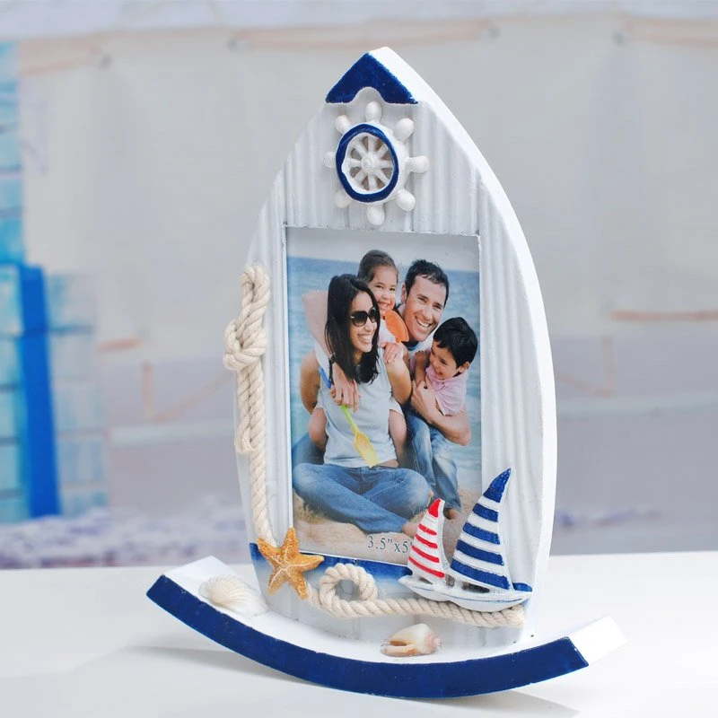 Vintage Wooden Family Photo Frame Crafts Figurine Rudder Picture Art Home miniature Decoration craft ZM | Дом и сад
