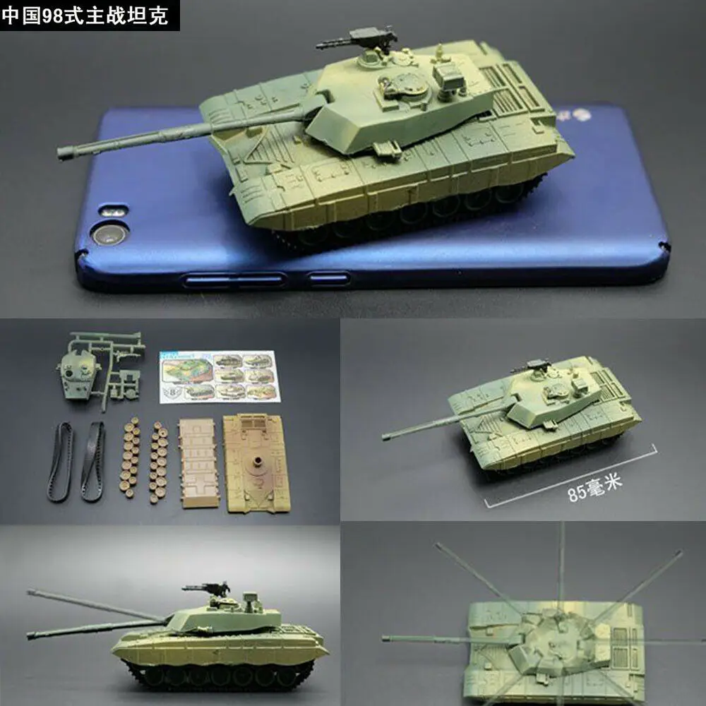 PLA 98 Battle 1/72 4D Танк Модель для сборки комплект T72-M1 JSU-152 M1 Пантера II битва колесница серии мировой войны Танк Игрушка модель - Цвет: PLA 98 Battle