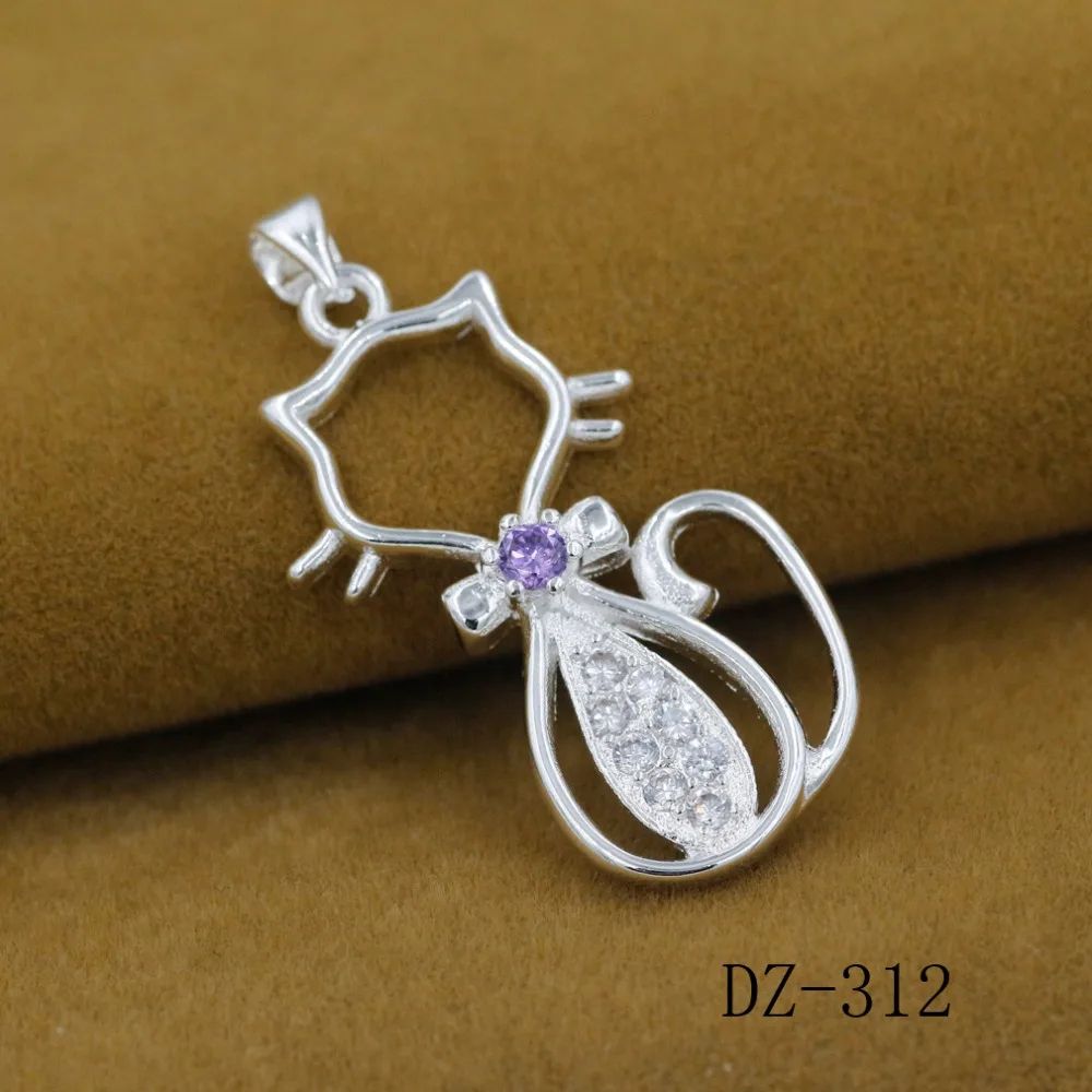 Винтажная бижутерия изысканный кулон с покрытием из серебра 925 пробы котами