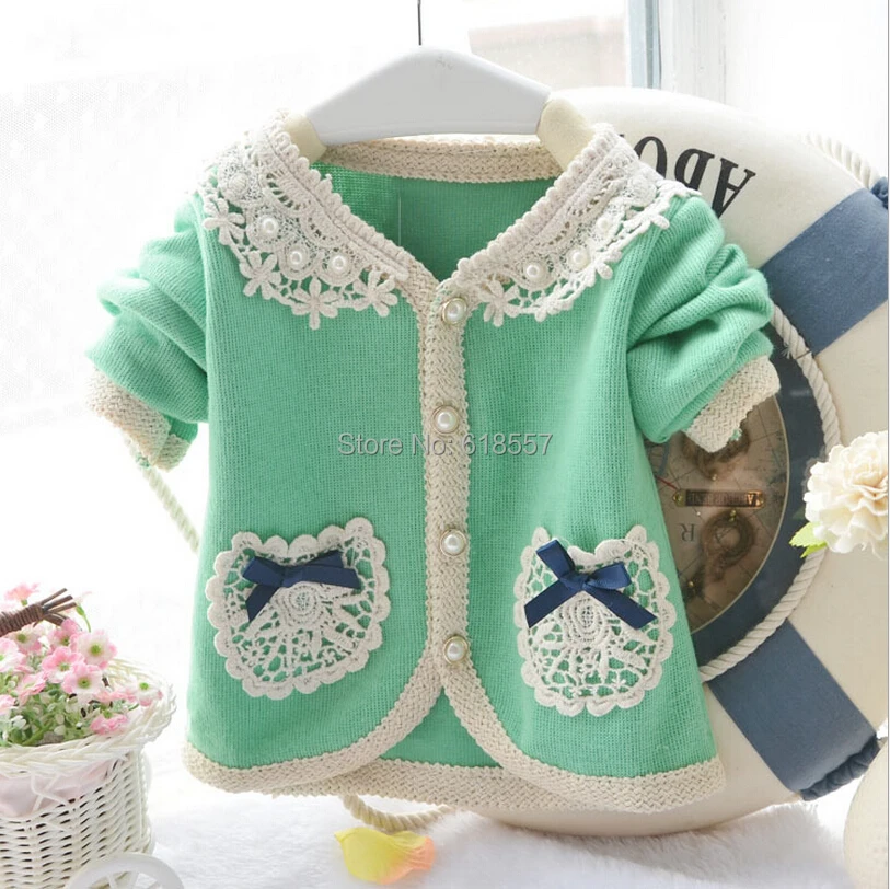 T913 Новый 2016 осень 2017 Весна Baby Дети Одежда хлопок Вязаный Кардиган Верхняя Шнурка