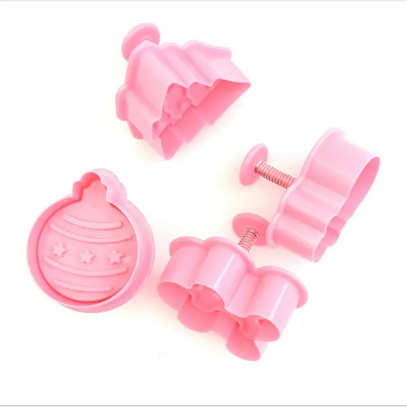 Новые 4 шт. формочки для печенья 3D DIY плунжеры снеговика выпечки пряничного домика