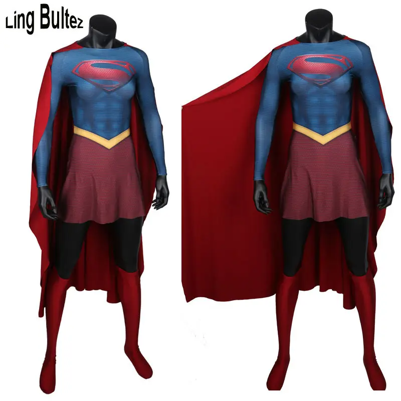 Костюм супер девушки из спандекса с накидкой оттенок|super girl costume|super girlspandex suit |