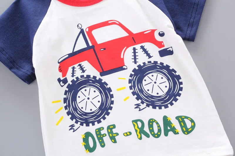 Baby Boy Clothes 2019 New Born Clothing Cartoon Bear Short Sleeve T-Shirt + Workwear Pants Children's Cotton Sportswear |