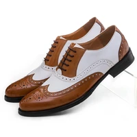 large size eur45 black white brown white oxfords mens wedding shoes genuine leather dress shoes boys formal prom shoes
