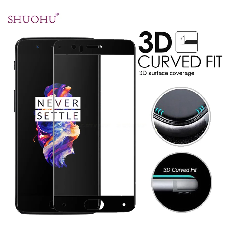 Shuohu Экран печати закаленное Стекло протектор для One Plus OnePlus 5 пяти 1 + полное