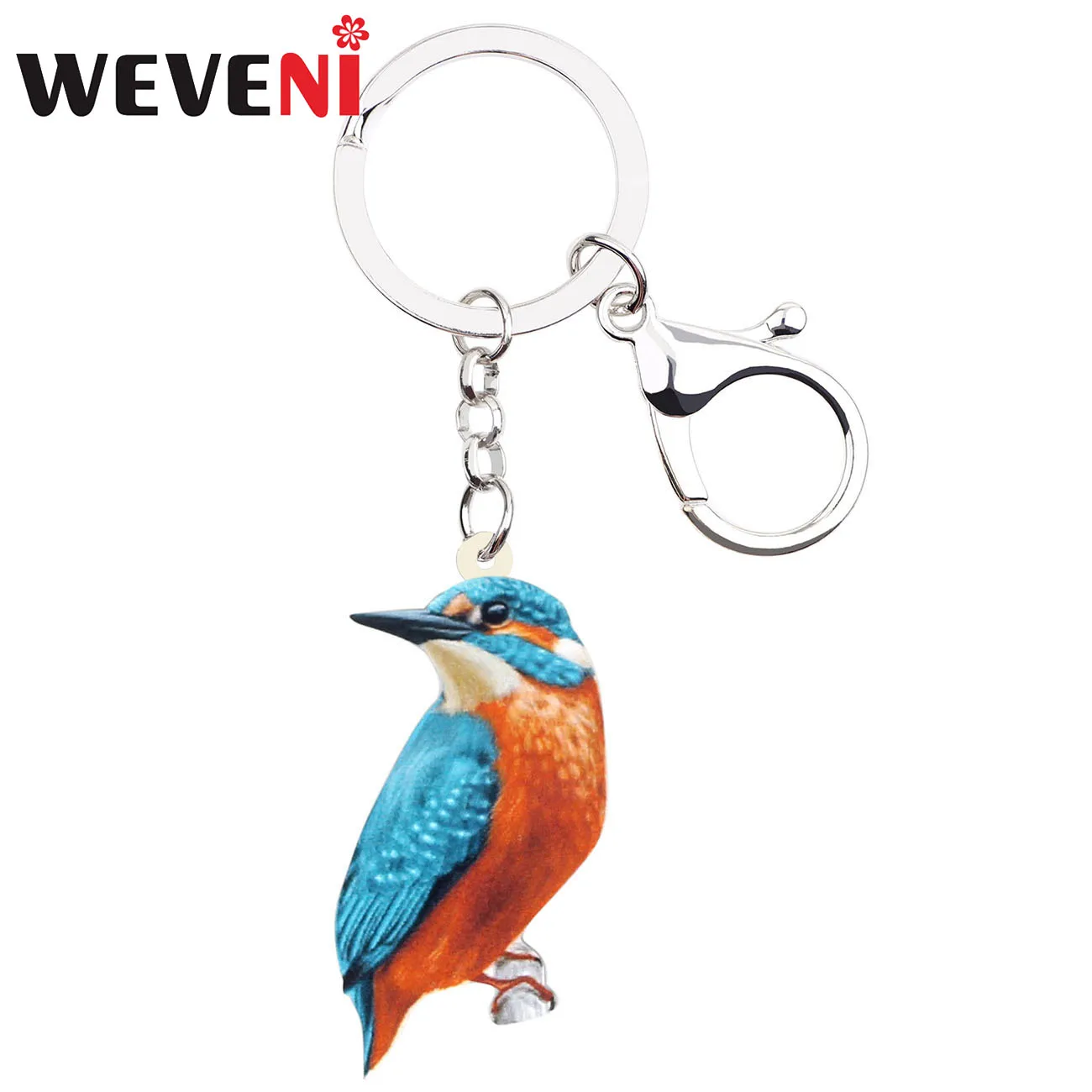 WEVENI брелок для ключей акриловый Alcedo Atthis Kingfisher птица держатель мода животное