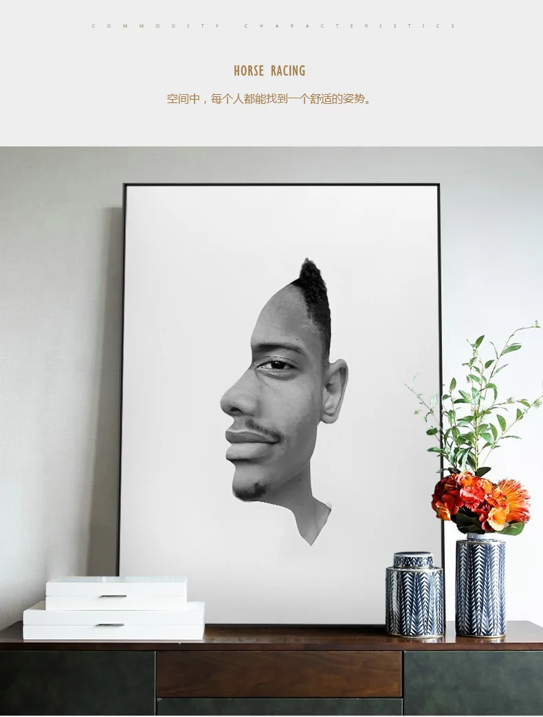 Настенная картина на половину лица в скандинавском стиле креативные модные