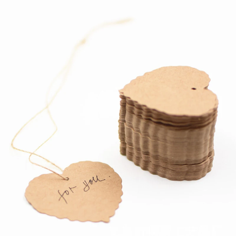 6*5 5 см 100 шт./лот крафт-бумага маленькая бумага в форме сердца события подарочные