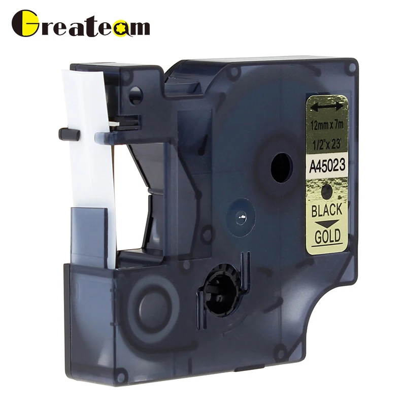 Greateam 1pcs 45023 Compatible Dymo D1 Label Tape Black on Gold for Manager 160 280 420P | Компьютеры и офис