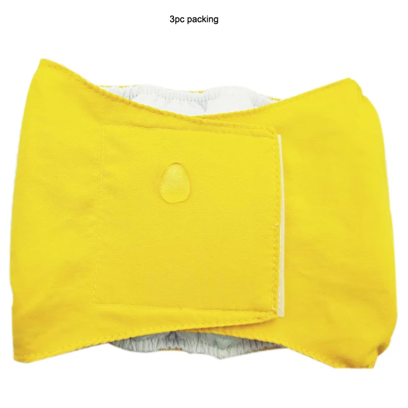 Yellow 3 шт. подгузники для собак Премиум-класса, моющиеся, для живота, для мужчин, для собак, прочные, для живота, для больших собак, для брюк, физиологический пояс TMD01 - Цвет: Yellow
