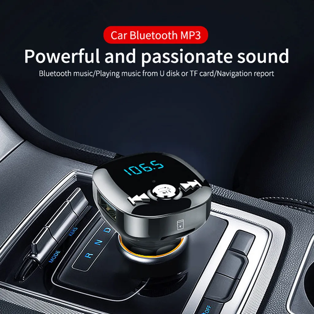 Автомобильный беспроводной Bluetooth fm-передатчик светодиодный цифровой дисплей