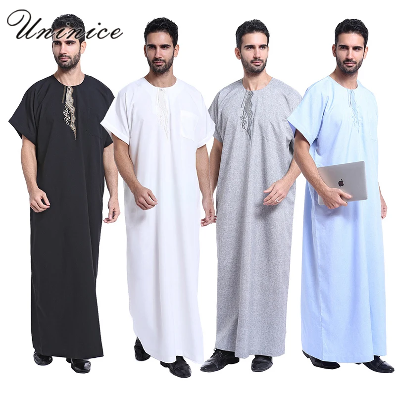 Мусульманское Для Мужчин's Тобе Thoub Исламская Абаи daffah dishda хлопок белье Бурка