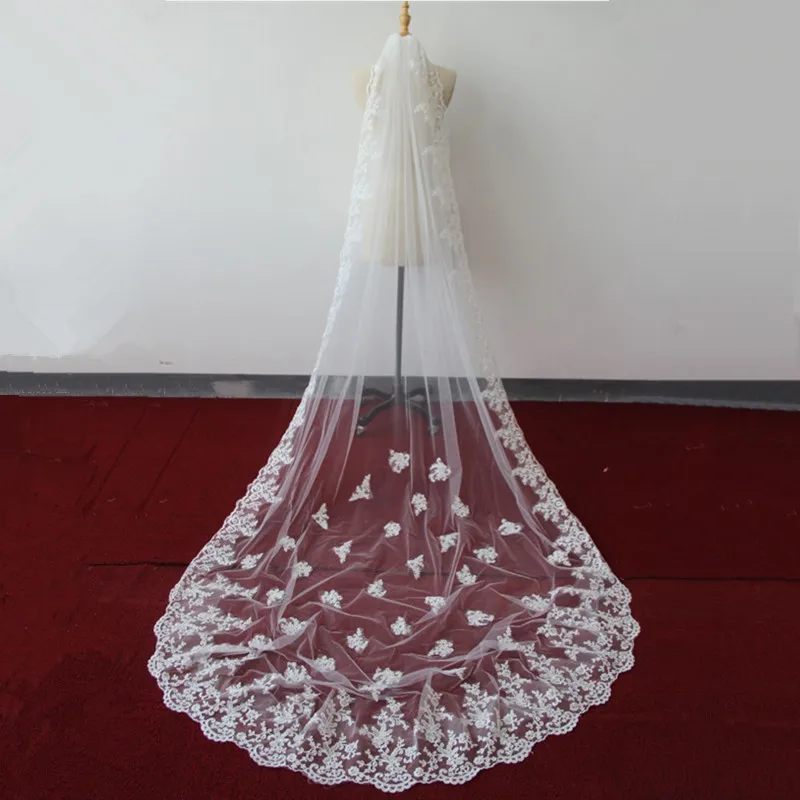 3 м Однослойная Дизайнерская Свадебная Фата Белого Цвета Свадебные Аксессуары С