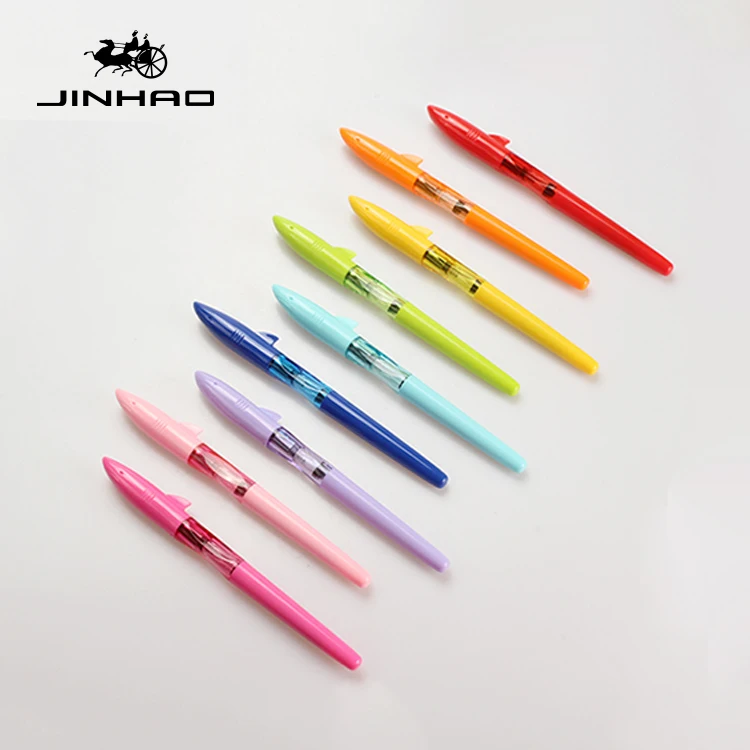 

JINHAO SHAKR Series Plastic Fountain Pen 0.5/0.38mm Chil Student Practise Calligraphy Pens School Supplies 12 Colors for Choose