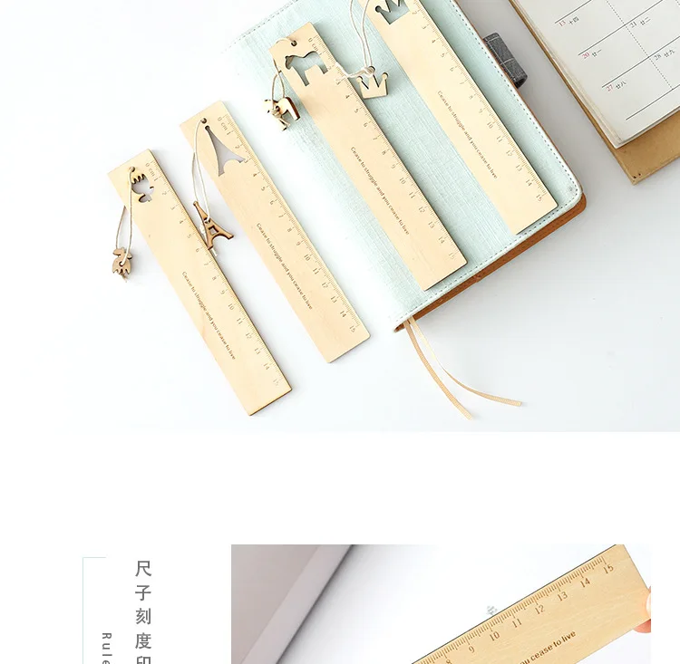 Cute Cartoon Horse Wooden Ruler Creative Hollow Tower Scale Template For Kids Gift Korean Stationery Office School Supplies