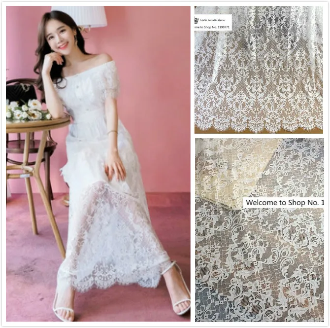 

2018 latest African Swiss lace fabric from white color hollow out lace material 1 pc. Free shipping