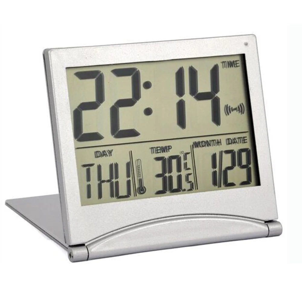 Modern Foldable Folding LCD Digital Travel Desk Alarm Clock Date Thermometer | Дом и сад