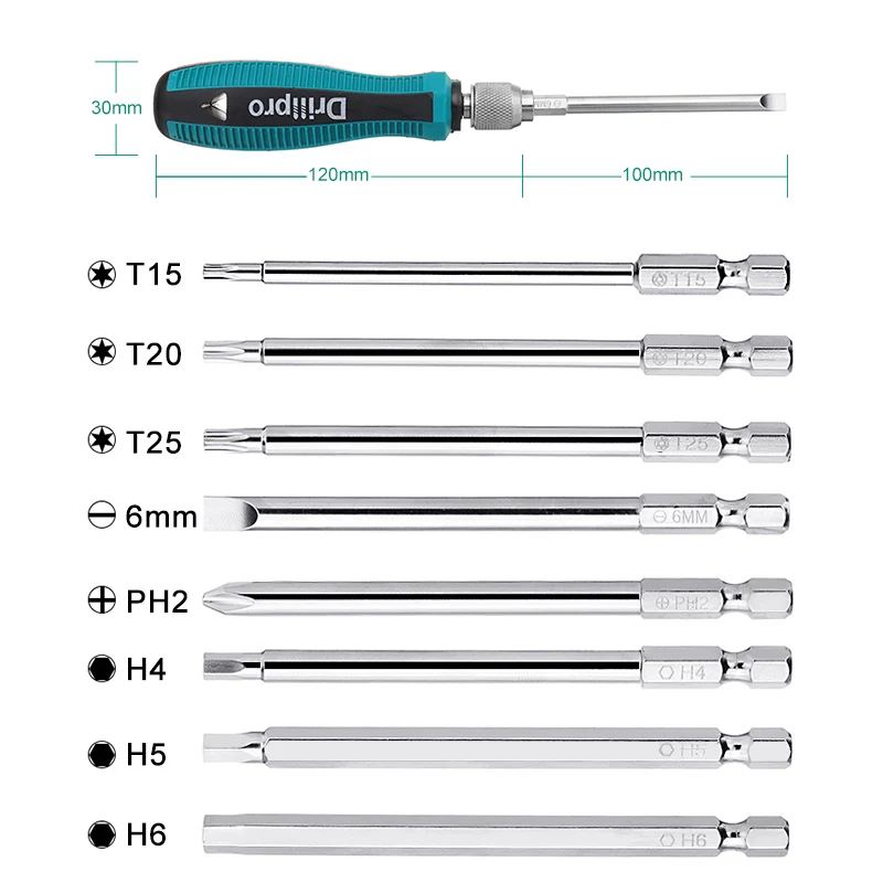 Drillpro 9 шт. Набор прецизионных отверток 9 в 1 многофункциональные отвертки с магнитной защитой от ржавчины ручные инструменты для ремонта дома