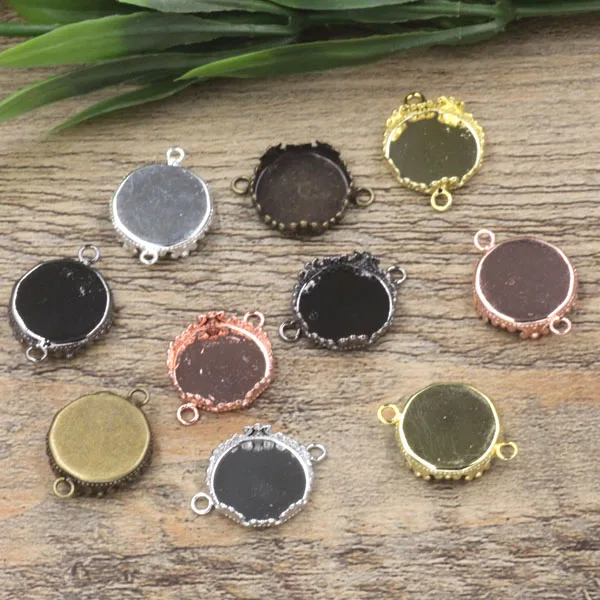Разноцветные Круглые коннекторы для короны пустая смола основа кабошона рамка с