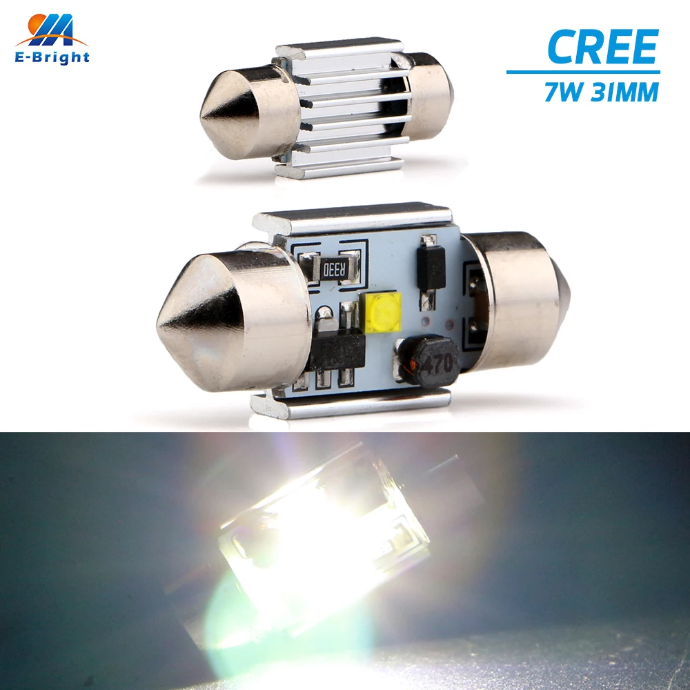 1Piece 31MM Festoon Canbus 7W 1 LED Error Free Can-bus led light C5W Auto Lamps 12V DC 6000k Reading Lights Led Bulb | Автомобили и