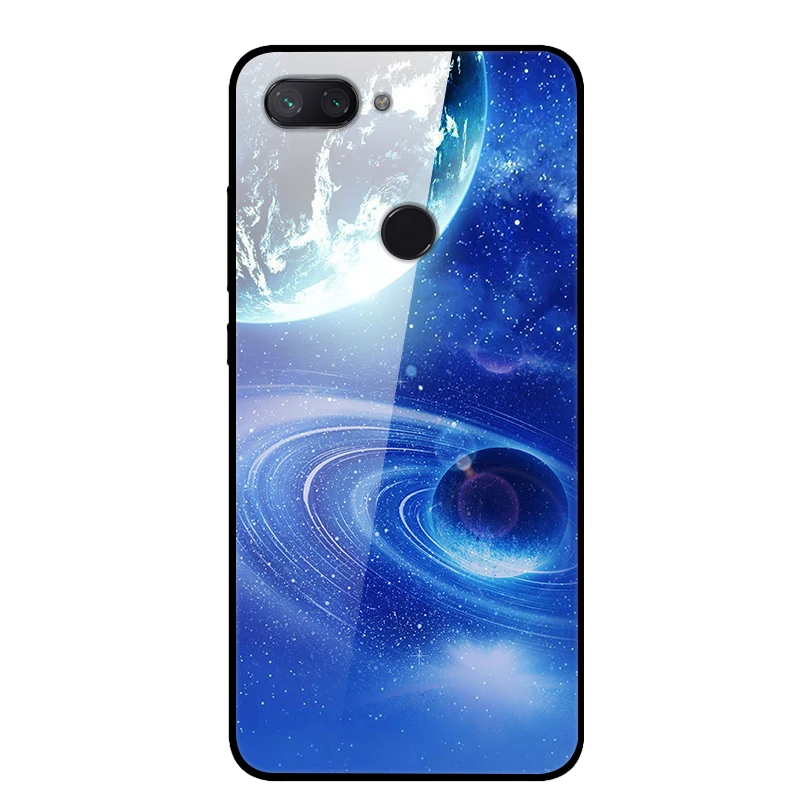 Чехол для Xiaomi mi 8 Lite чехол из закаленного стекла с изображением планеты космоса