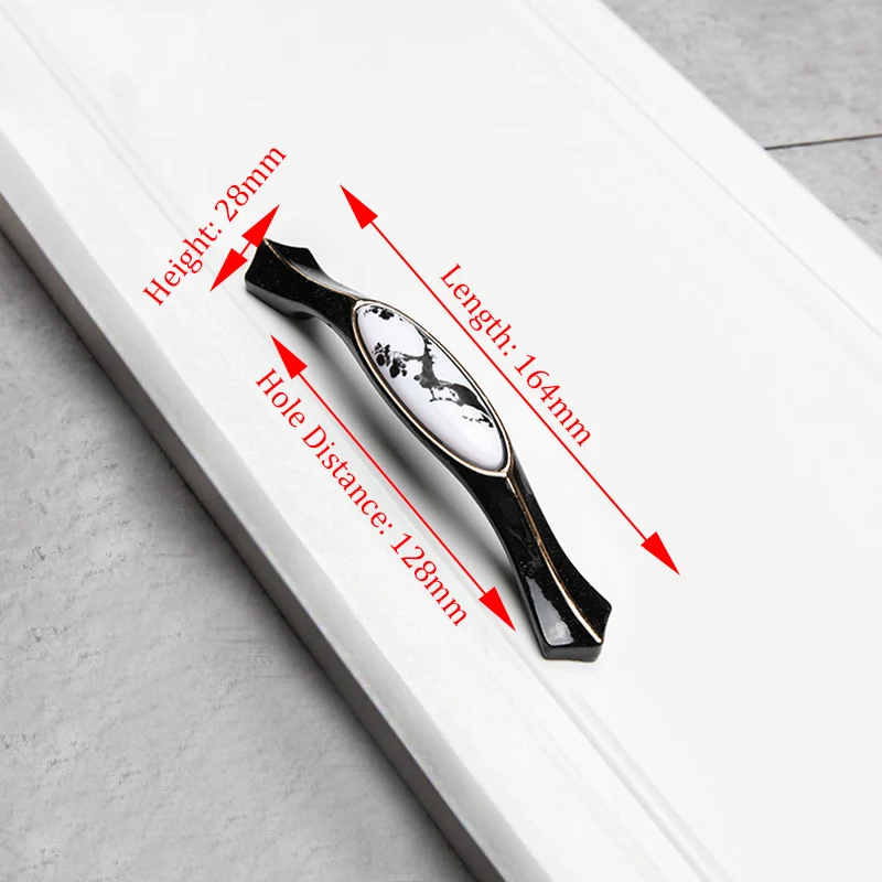 Handle-LA6682B-128 NAIERDI китайские винтажные ручки для шкафа из алюминиевого сплава, дверные ручки для кухни, ручки для шкафа, черные ручки для ящиков, Мебельная ручка - Цвет: Handle-LA6682B-128