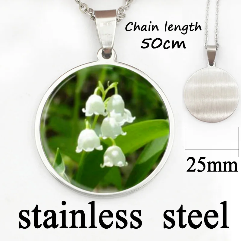 Стеклянное ожерелье с подвеской в виде цветка ландыши лилией|glass necklace|lily necklaceflower