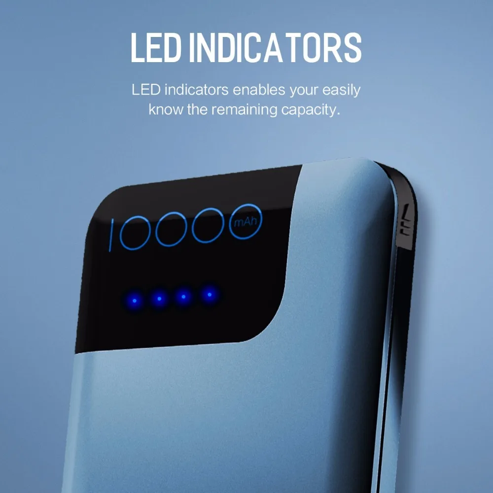 ROCK Quick Charge Power Bank 10000 мАч 5 В/9 В/12 В Смарт QC 3 0 Powerbank с цифровым дисплеем типа C