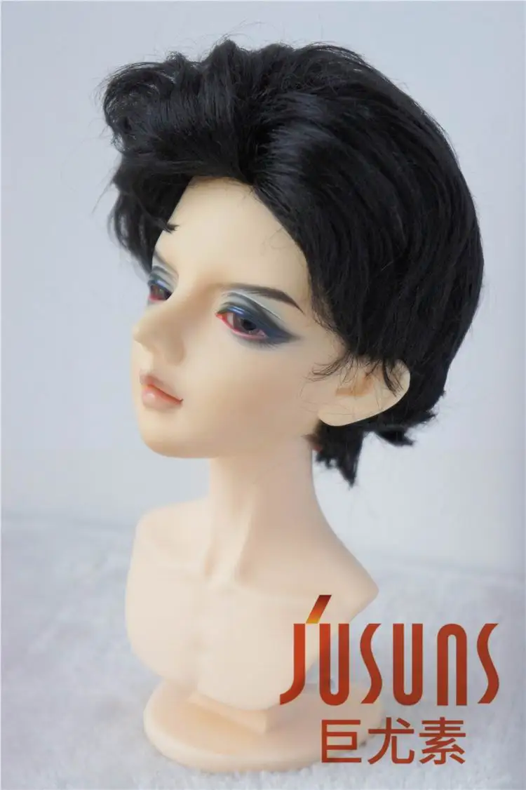 8-9inch Black JD209 1/3 модные короткие BJD парики SD синтетический парик для куклы мохеровый природа мальчишеские парики Размер 8-9 дюймов 9-10 дюймов аксессуары для кукол - Цвет: 8-9inch Black