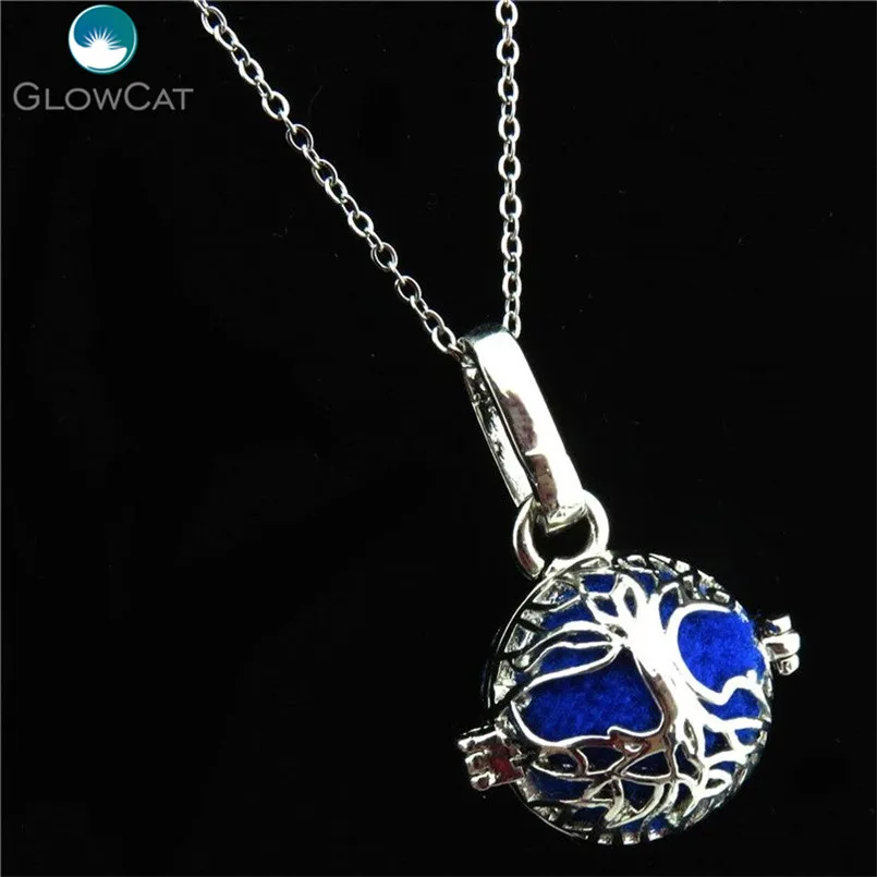 K40 женское серебряное дерево Брайана диффузор медальон ожерелье Ароматерапия