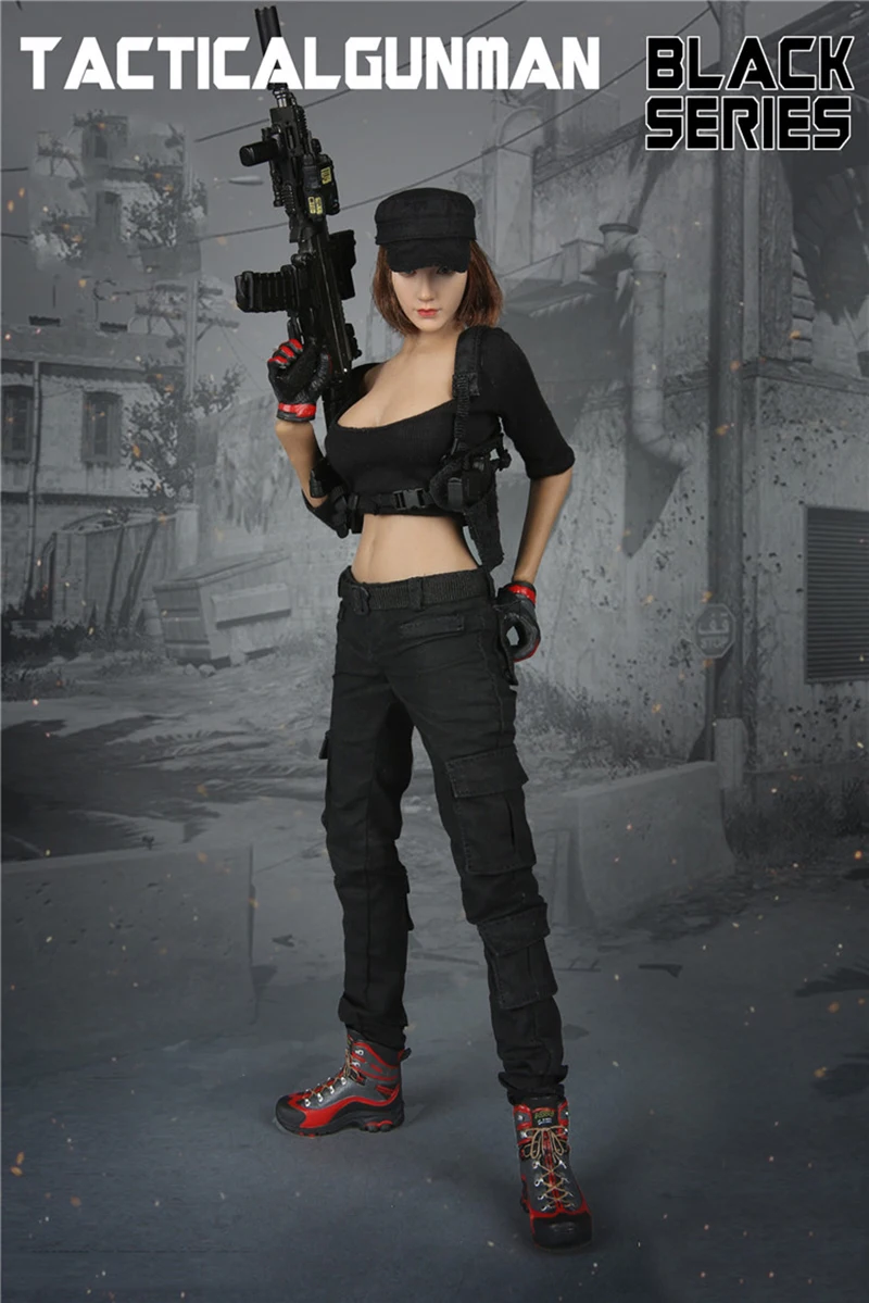 1/6 женский шутер черный набор для 12 дюймов Фигурка DIY | Игрушки и хобби