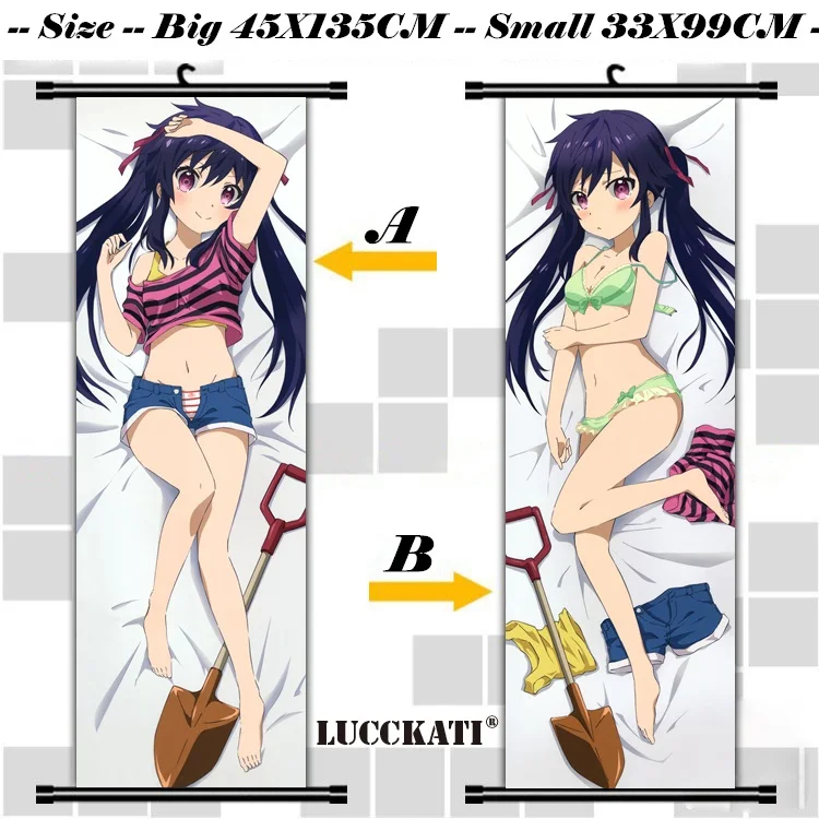 45x135 см gakkou Gurashi! Школа-Live! Loli cameltoe Мультфильм Аниме Арт стены картину росписи
