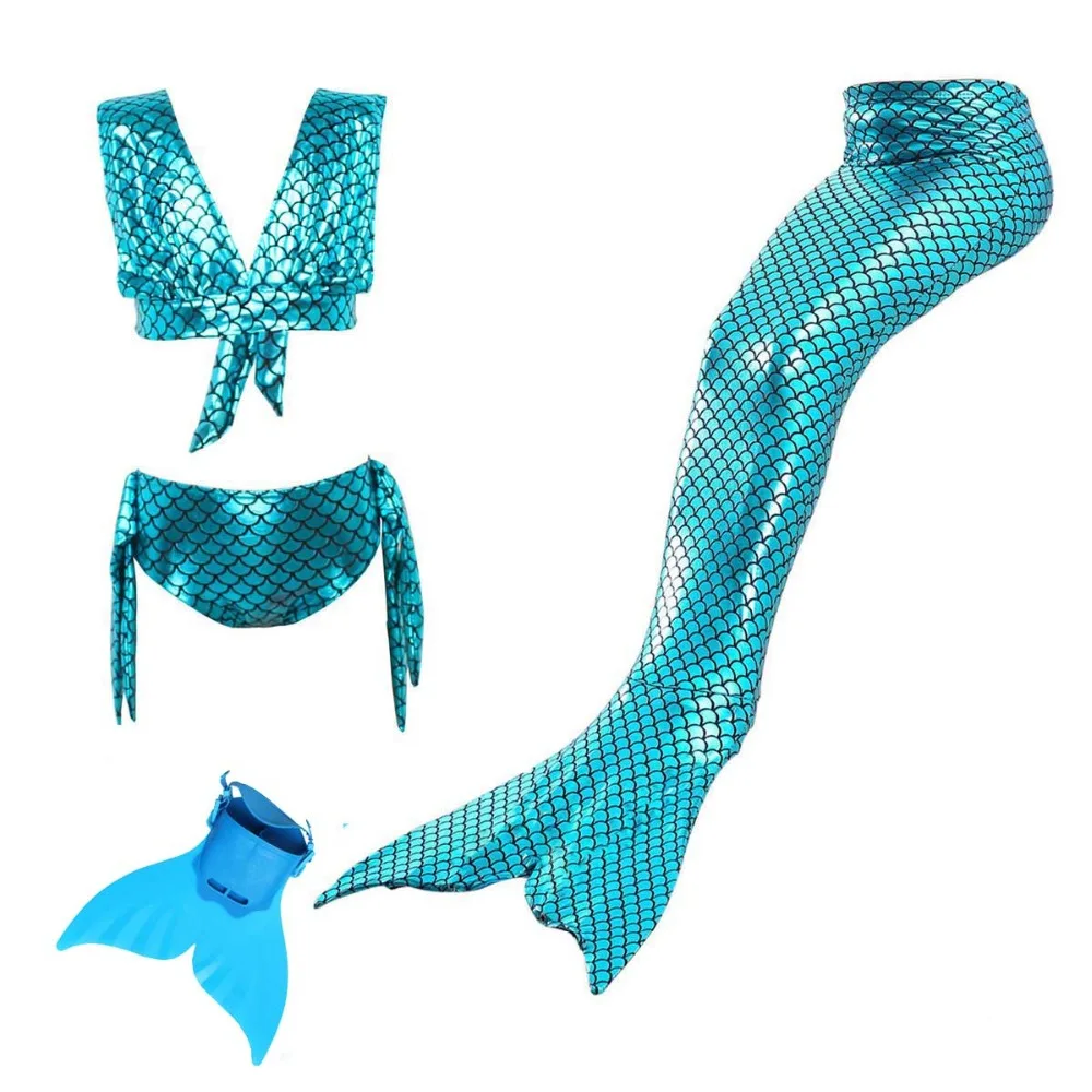 Children's Girls Dress Mermaid Tails Swimming Swimsuit Kids Ariel Tail Monofin Swimmable Costume Bathing Suit Bikini Set | Детская