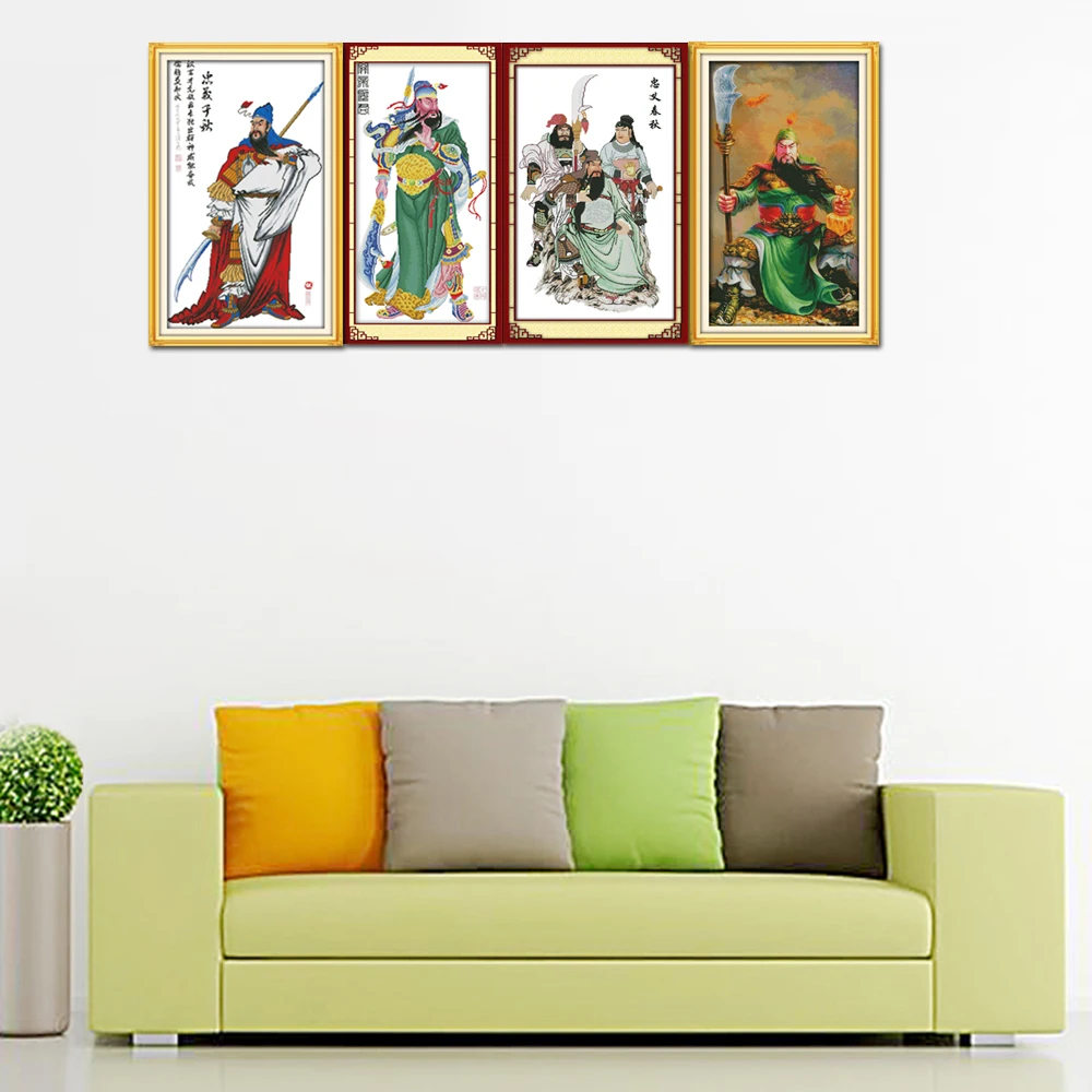 Набор для вышивки крестиком Joy Sunday Kuan Kung Home Decor R121(6)R336R338R572(7) 14CT 11CT|joy sunday|cross stitch