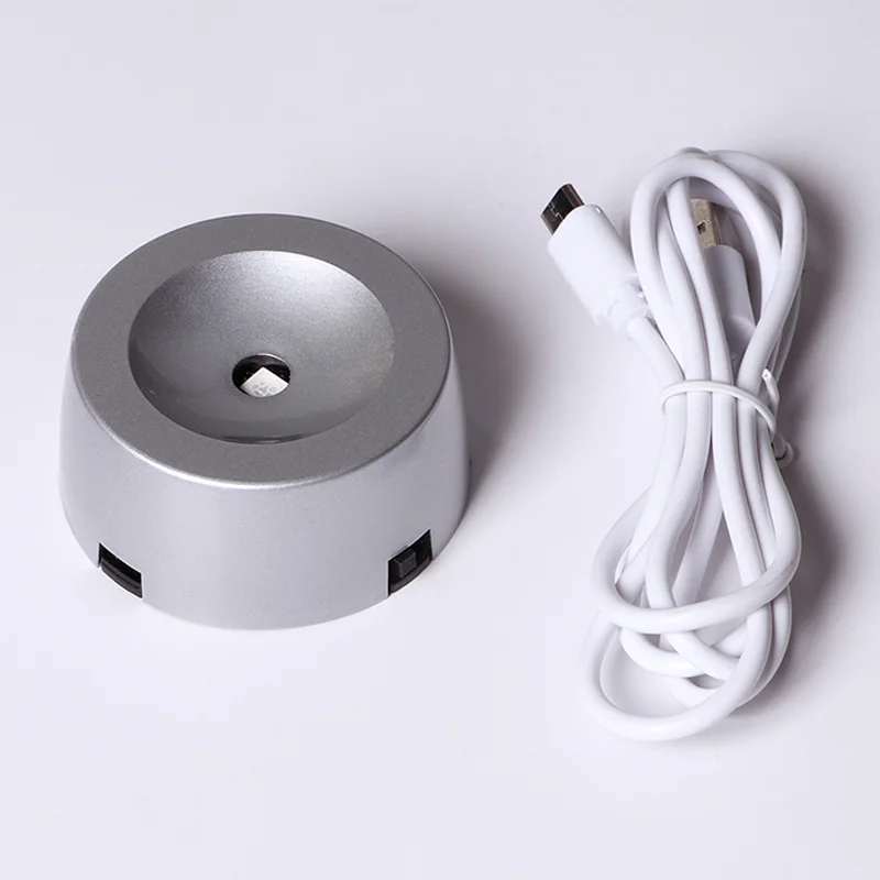 Just base and cable 3D с украшением в виде кристаллов планета, шар подарок для астрофиле Стекло Солнечный Системы мяч с заряжаемый светодиодный база подарок для детей на день рождения - Цвет: Just base and cable