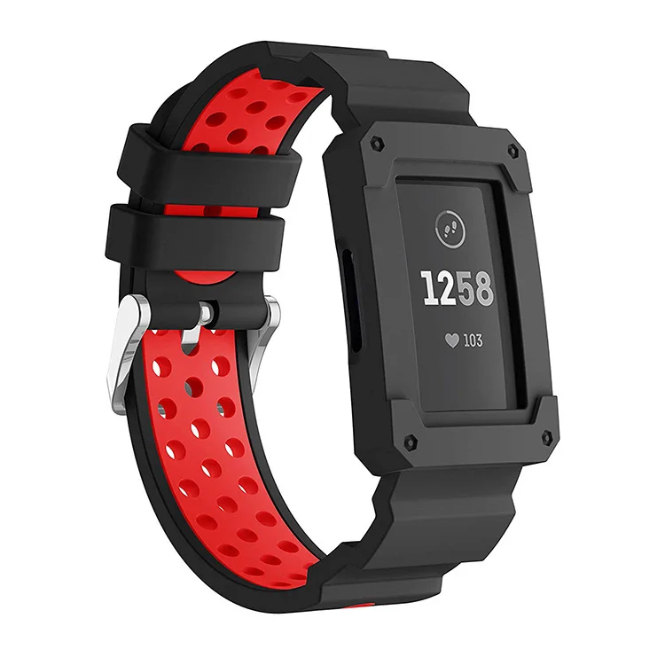 Tschick Accessaries for Charge 3 Bands Anti Impact Design with Silicone Rugged Protective Frame Case Fitbit | Наручные часы
