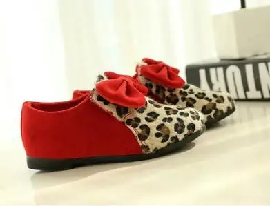 The new age season 2015 Children girls princess shoes children leopard grain single bow Leisure free shipping | Детская одежда и