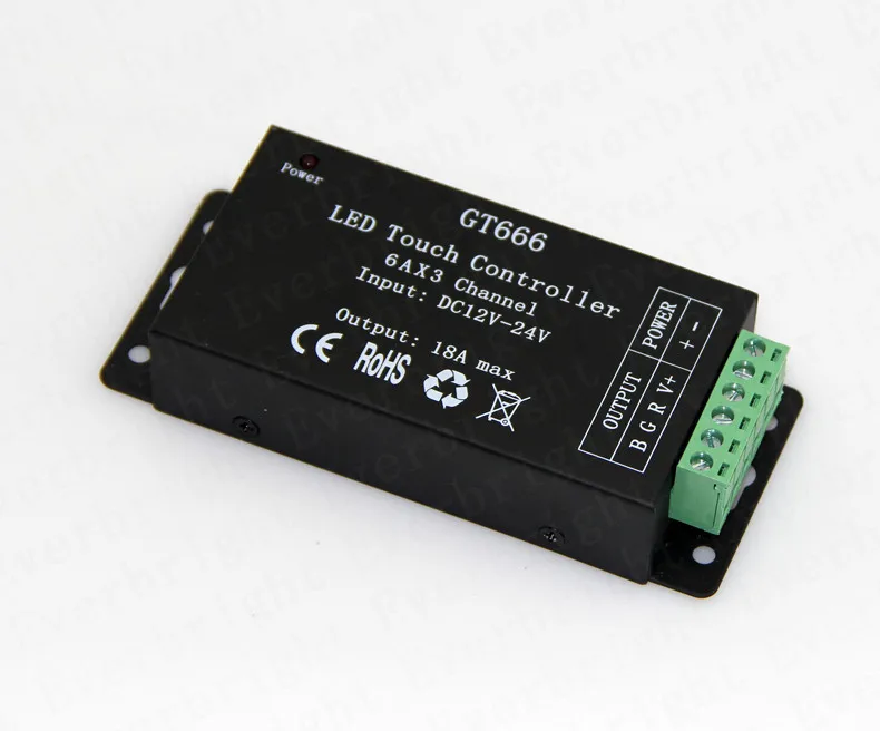 DC12 24V GT666 RF IR remote Touch RBG светодиодный контроллер 6 АКС 3 канала для светодиодной