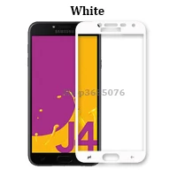White Защитное стекло для samsung j4 для samsung galaxy j6 стекло j 2 4 6 защита экрана полное покрытие закаленное стекло - Color: White