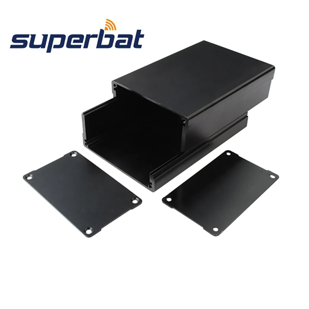 Superbat 1.81&quot*2.99&quot*4.33&quot Al Black Junction Box Extruded Aluminum Enclosure Case Electronic Instrument PCB 46*76*110mm (H*W*L) |