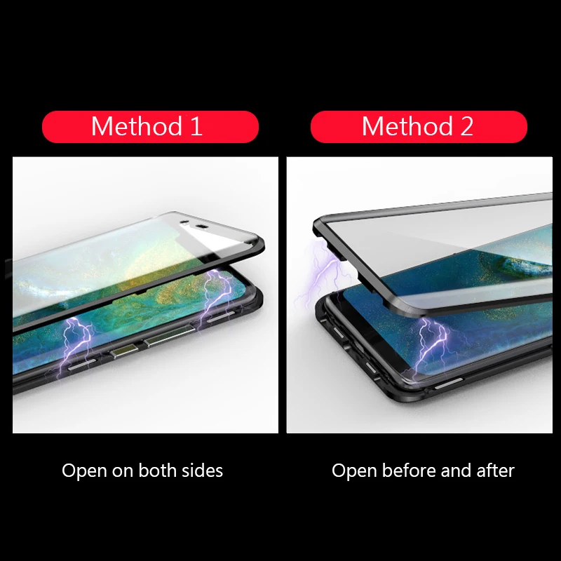 Luxury 360 Case Full Cover for Huawei Mate 20 Pro Front Back Glass Magnetic For protector | Мобильные телефоны и