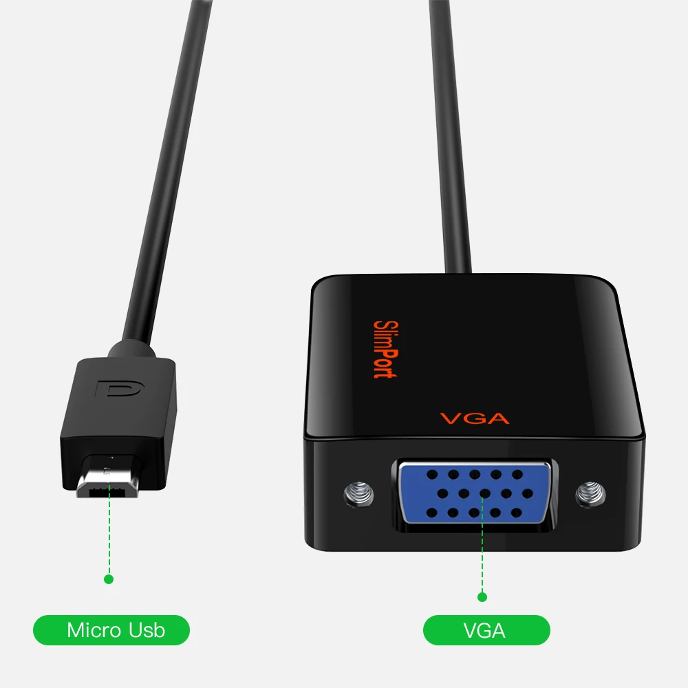 1080P Micro USB HDMI к VGA адаптер Мужской к Famale конвертер Кабель-адаптер Micro-USB мощность для samsung LG Xiaomi huawei