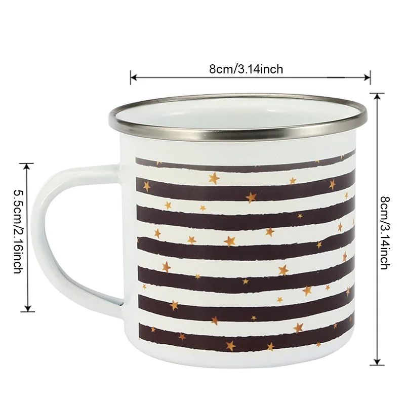 Simple Stainless Steel Hem with Black Star Striated Office and Household Tea Mug | Дом и сад