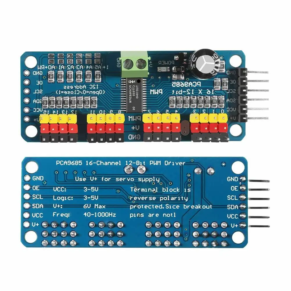 PCA9685 16 каналов 12 бит PWM Серводвигатель плата IIC интерфейс модуль контроллер для