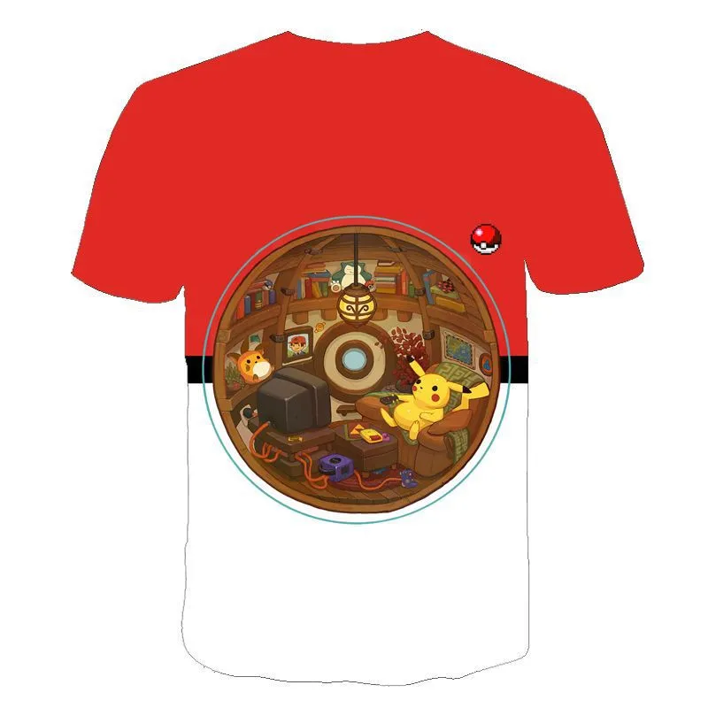 New Movie Detective Pokemon Pikachu T shirt 3D Printed Children T-shirts Summer Tshirts Fashion Anime Cartoon Kids Clothes