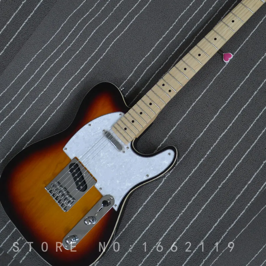 Заводская электрогитара TELE 6 струн винтажная гитара sunburst с кленовым грифом