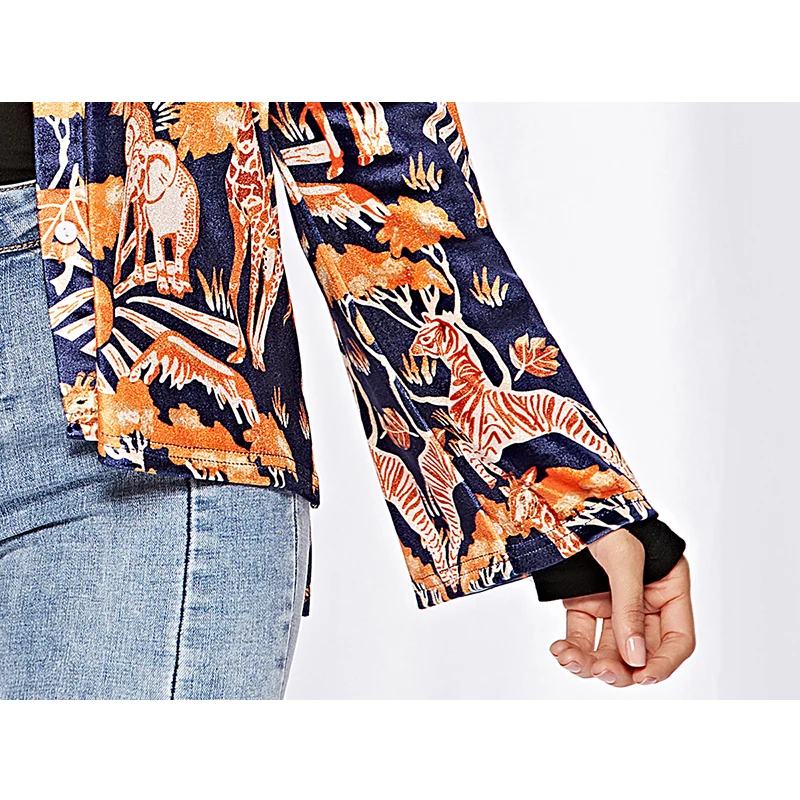 Фото SharVell Women Casual Jackets Lurex Artificial Velvet Animal Pattern Fashion Coat Single Breasted Turn-down Collar Loose Jacket Женская SharVell Women Casual Jackets Lurex Artificial Velvet Animal Pattern Fashion Coat Single Breasted Turn-down Collar Loose Jacket Женская