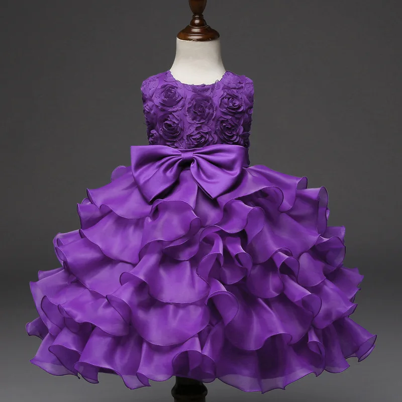 

Кружевное официальное платье принцессы на свадьбу для маленьких девочек, белое, синее, фиолетовое платье для девочек на возраст 3, 6, 9, 12, 18, 24 ...