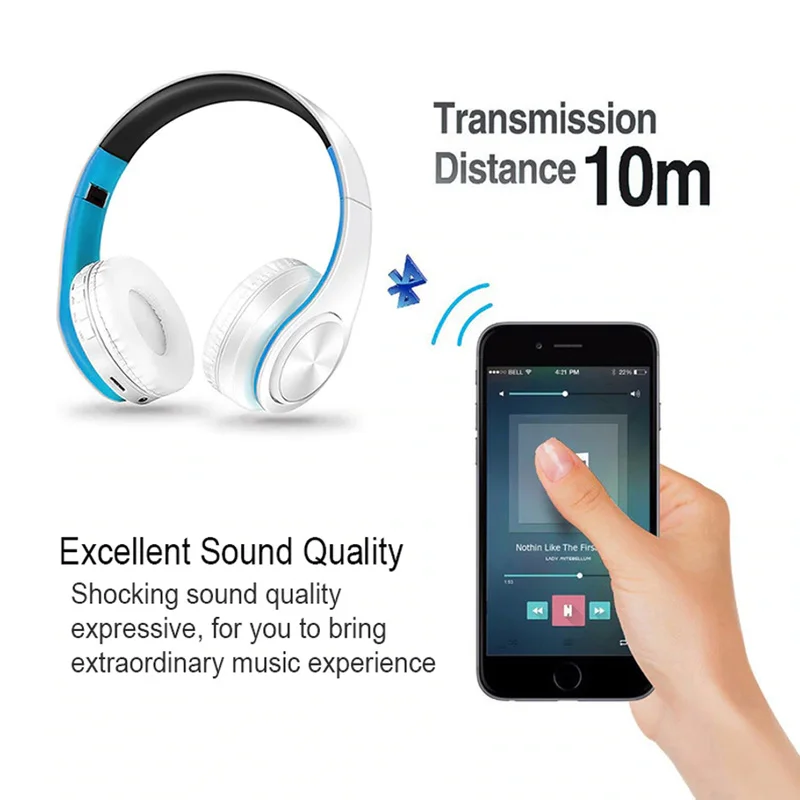 Беспроводные наушники B7 Bluetooth гарнитура складные регулируемые с микрофоном для